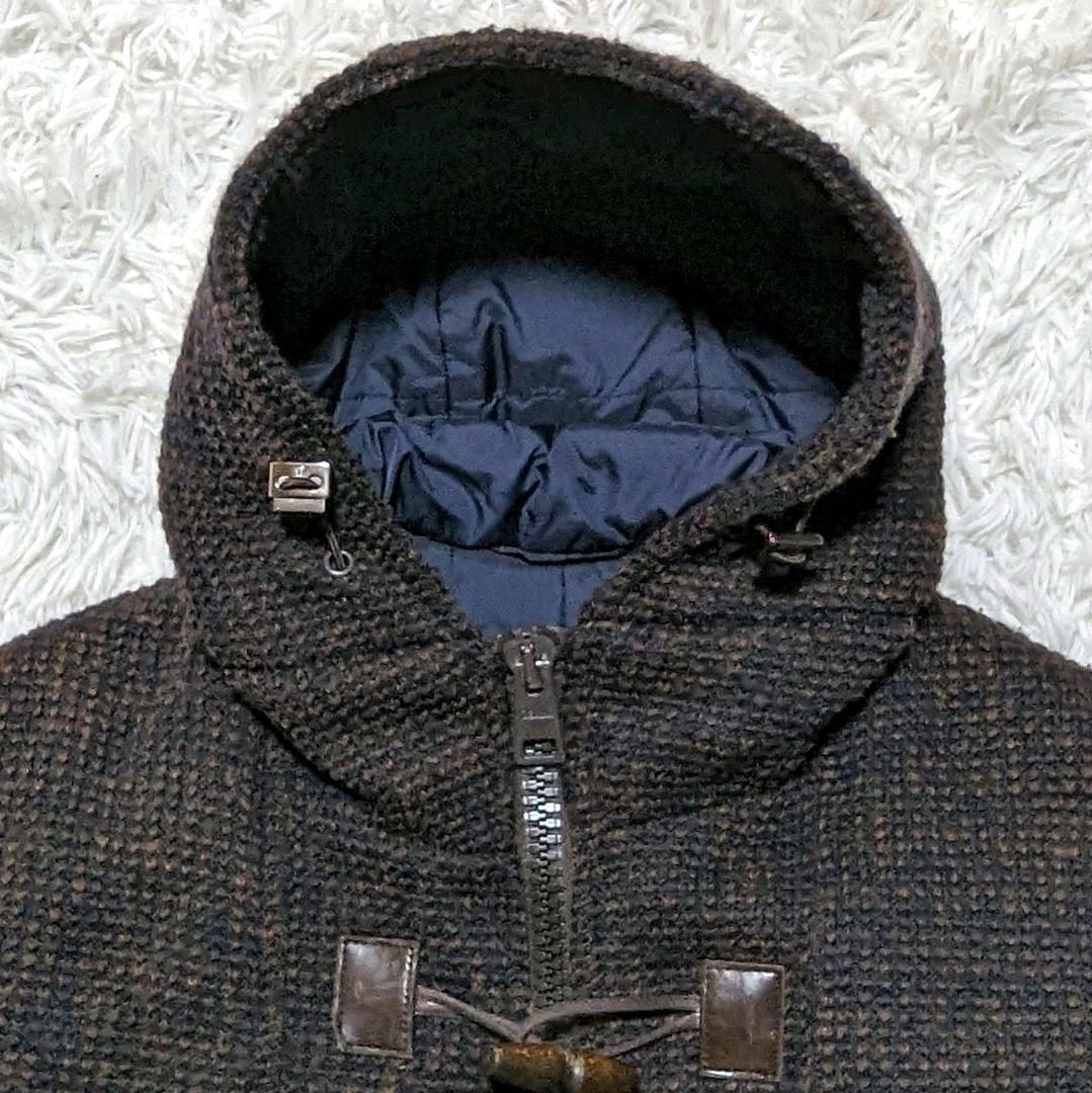 HERNO ヘルノ ダッフルコート ウール ニット ダークブラウン