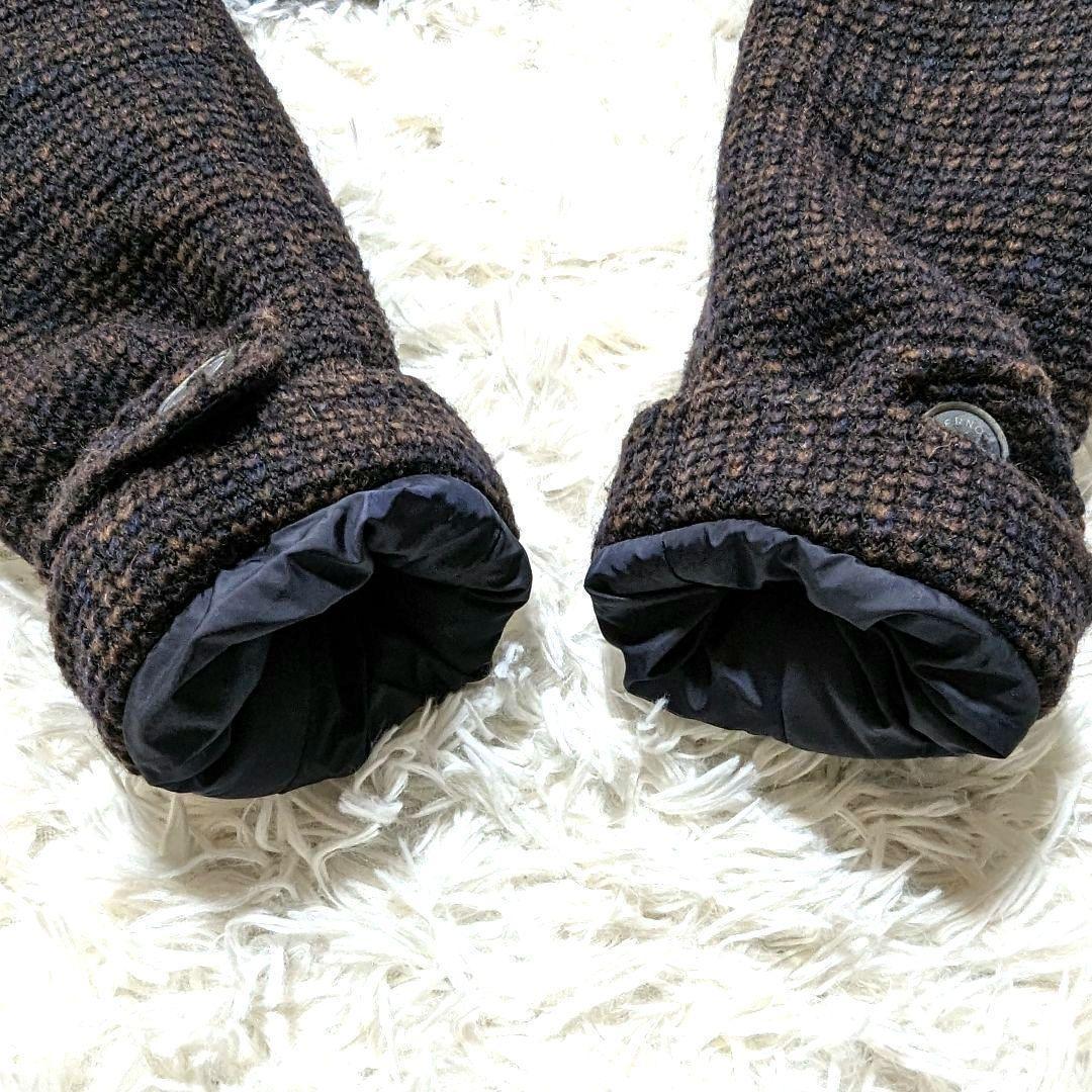 HERNO ヘルノ ダッフルコート ウール ニット ダークブラウン