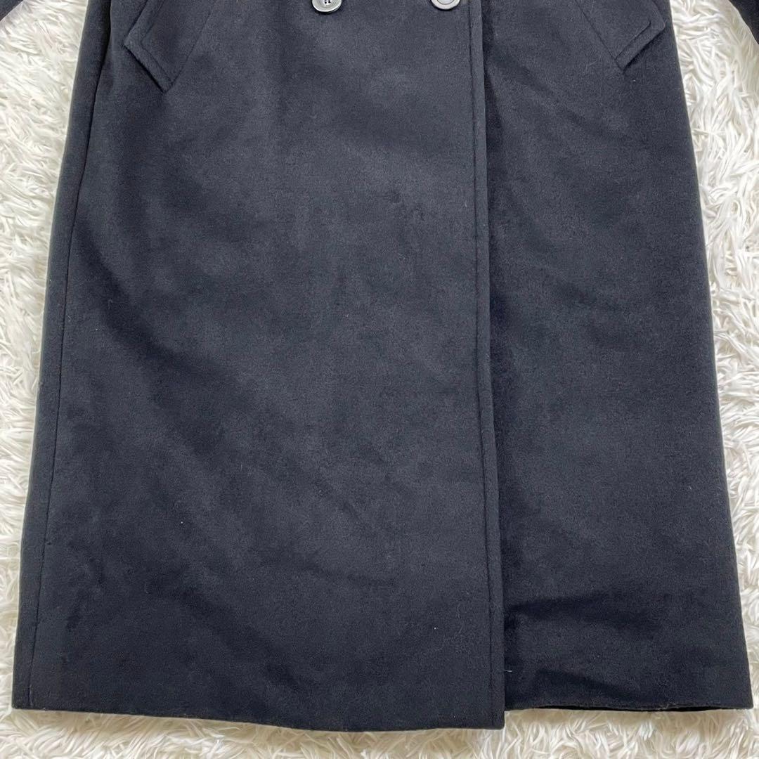 美品　マックスマーラ　ダブルチェスターコート　ロング丈　銀タグ　黒　42 XL