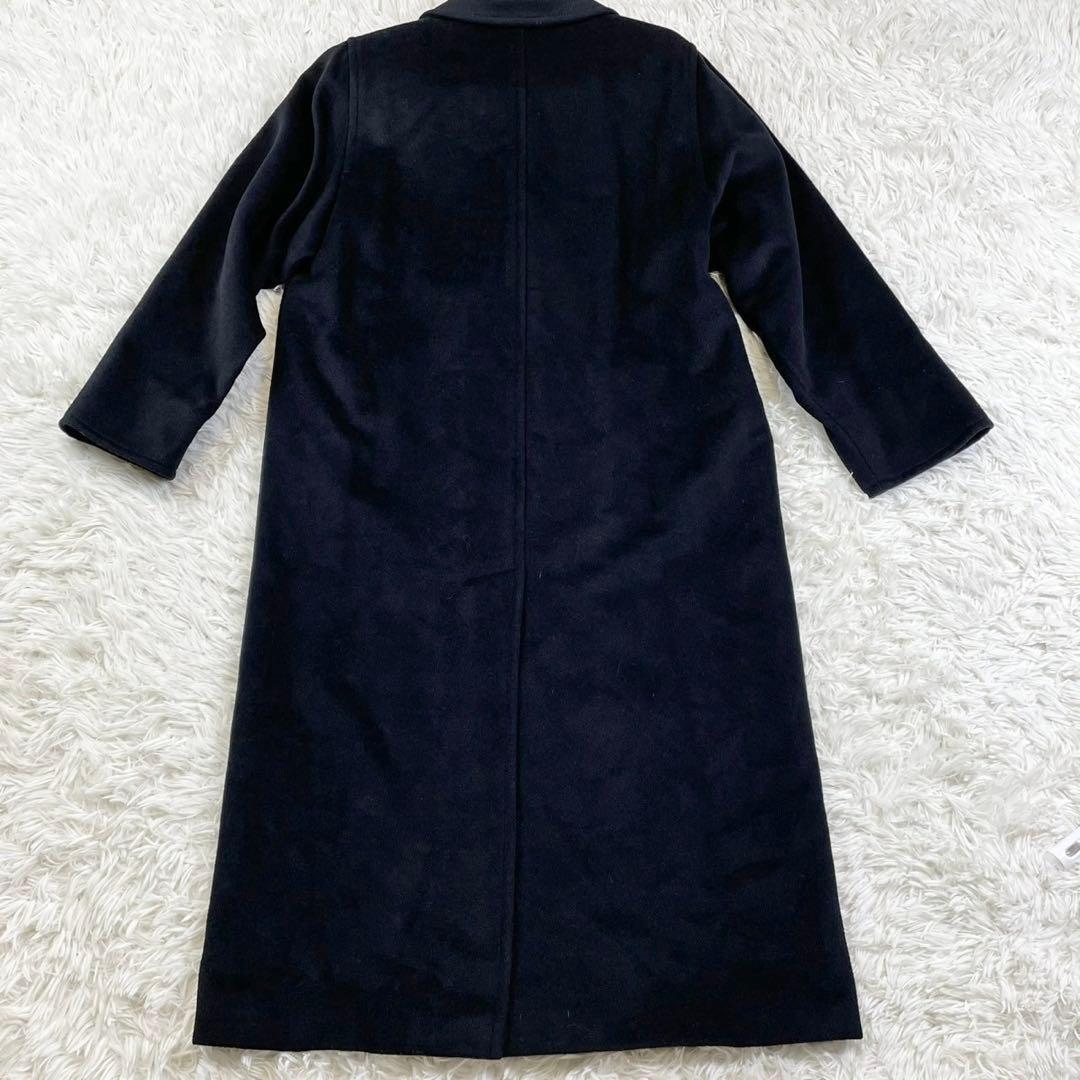 美品　マックスマーラ　ダブルチェスターコート　ロング丈　銀タグ　黒　42 XL