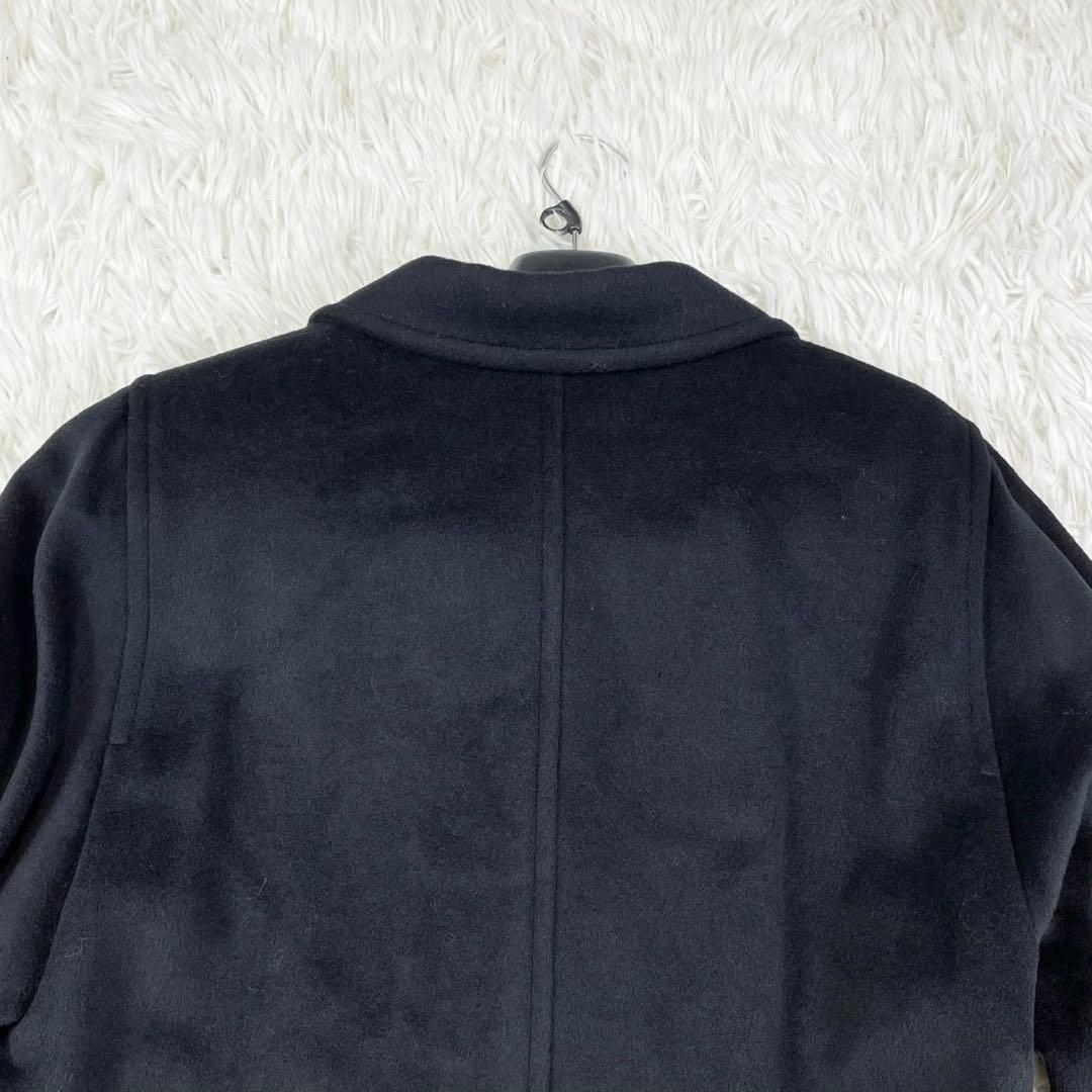 美品　マックスマーラ　ダブルチェスターコート　ロング丈　銀タグ　黒　42 XL