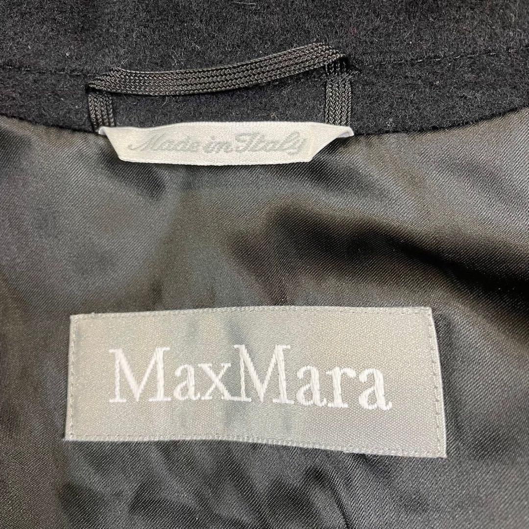 美品　マックスマーラ　ダブルチェスターコート　ロング丈　銀タグ　黒　42 XL