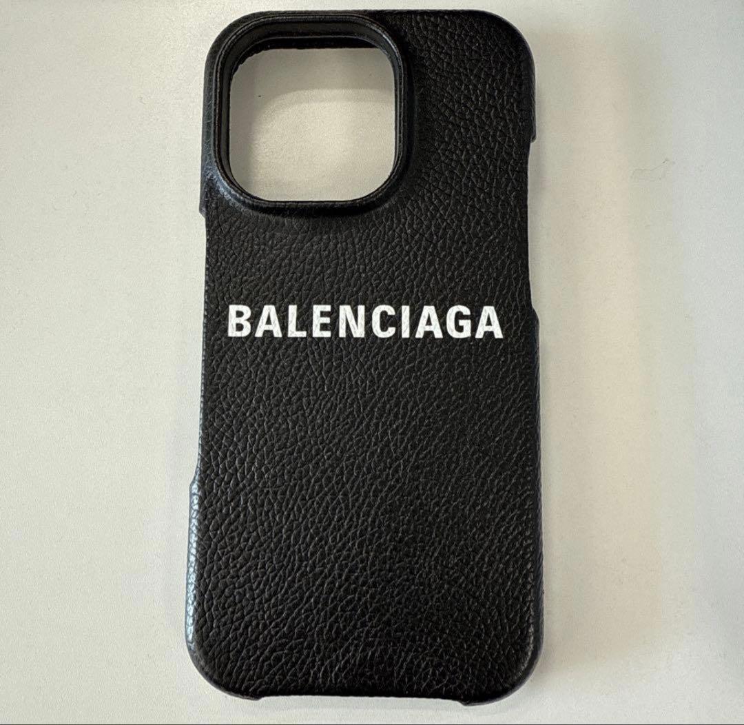 N［日本限定販売］BALENCIAGA レザー iPhoneケースブラック