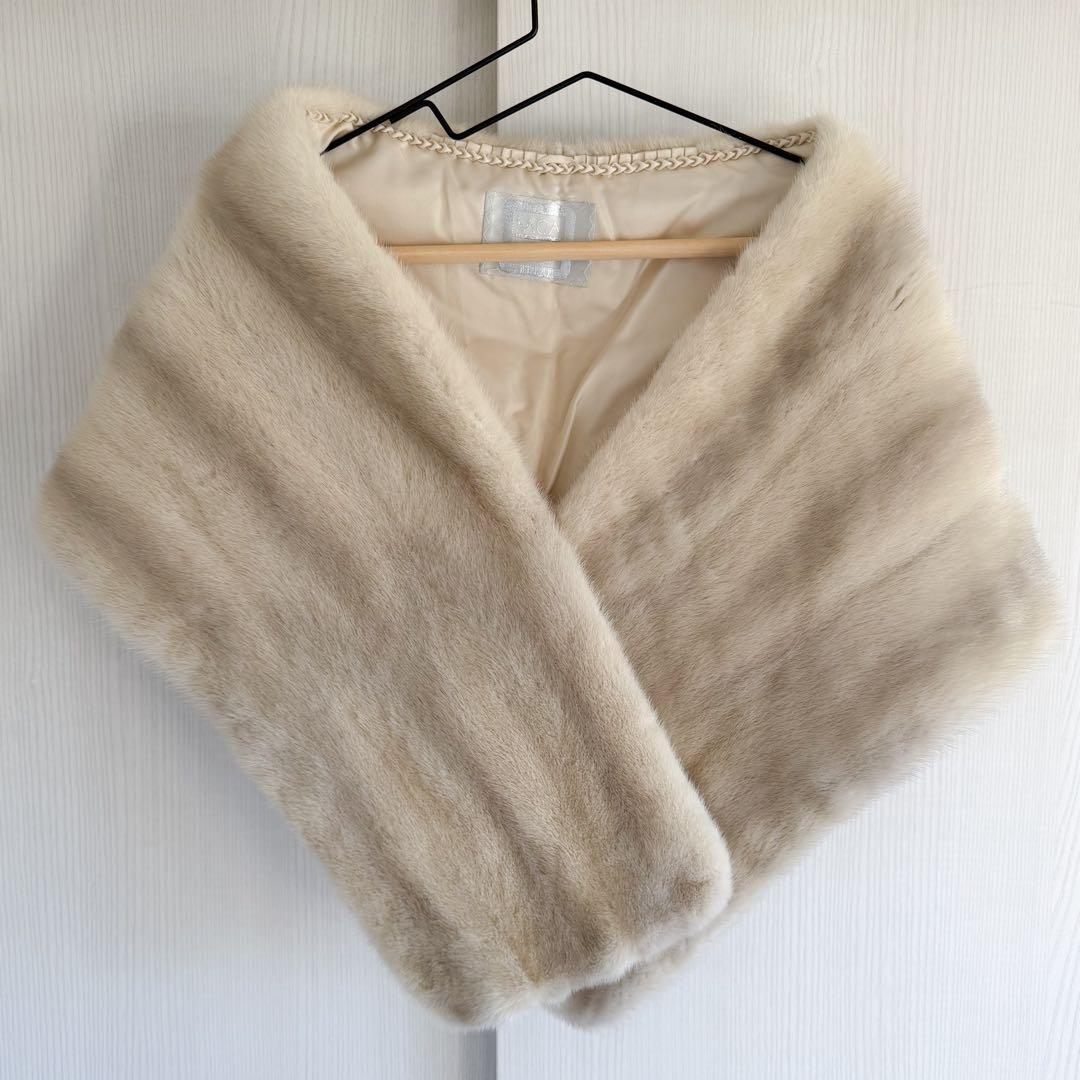 【未使用】サガミンク/バイオレットミンク/毛皮ショール/ミンクショール