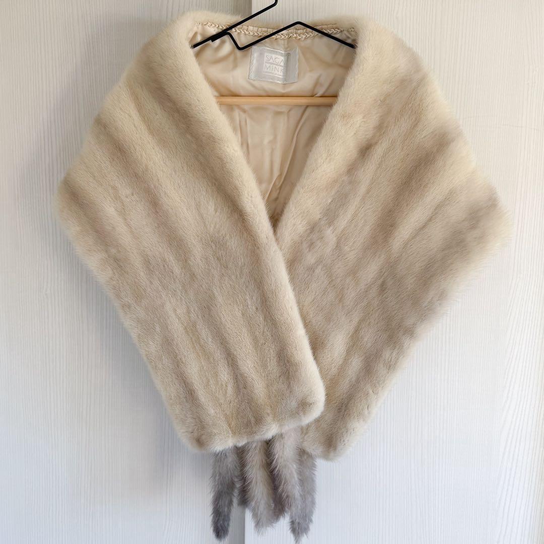 【未使用】サガミンク/バイオレットミンク/毛皮ショール/ミンクショール