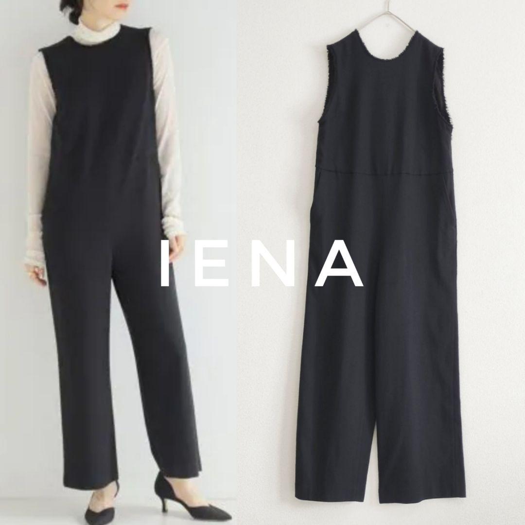 IENA 二重織 ツイルオールインワン 黒 38