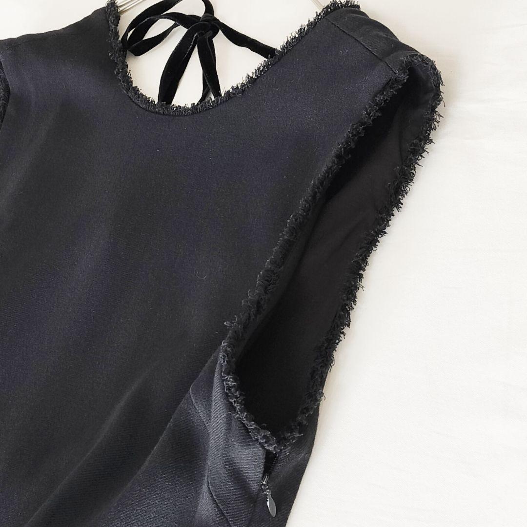 IENA 二重織 ツイルオールインワン 黒 38