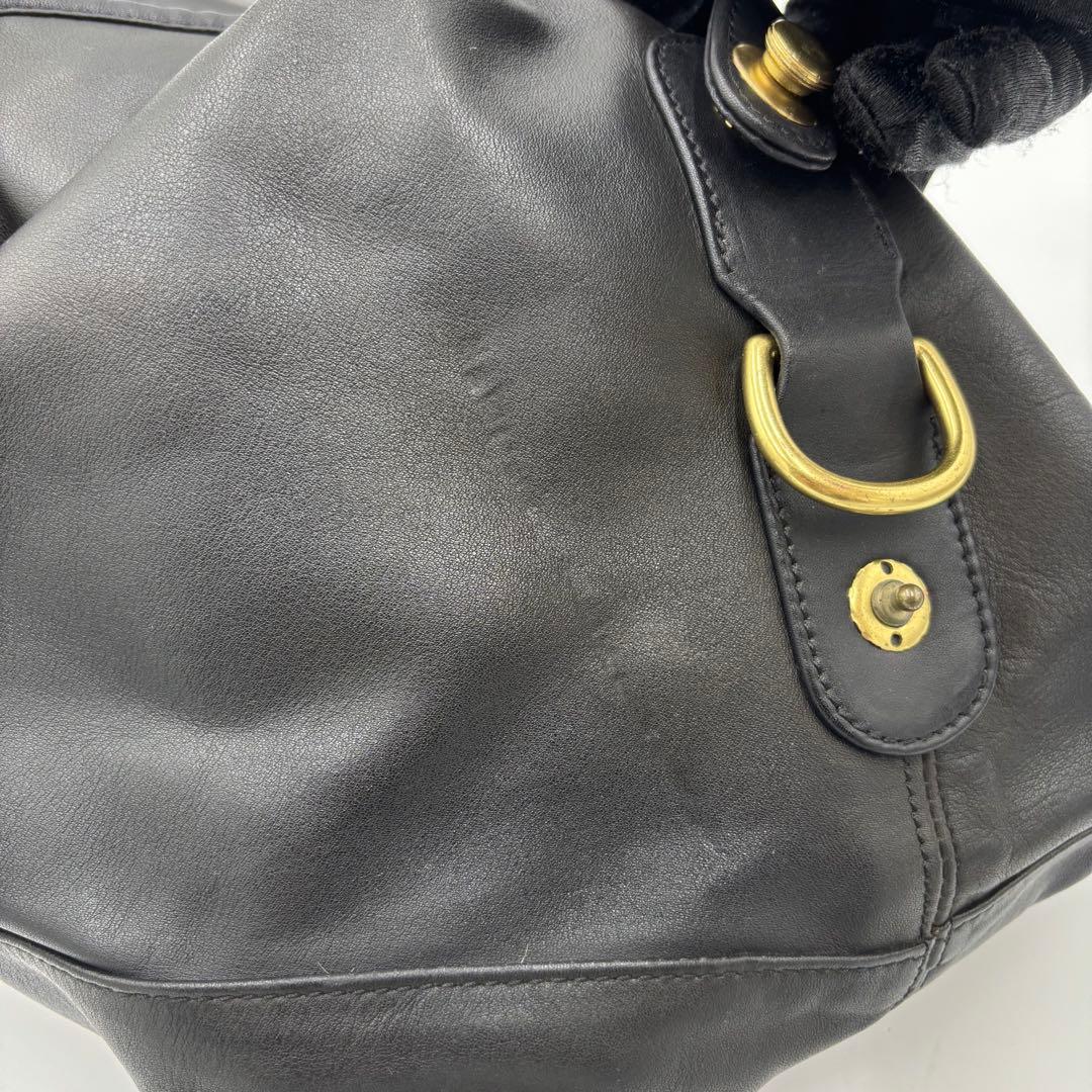 COACH オールドコーチ 305 レザー ボストンバッグ ハンドバッグ 黒