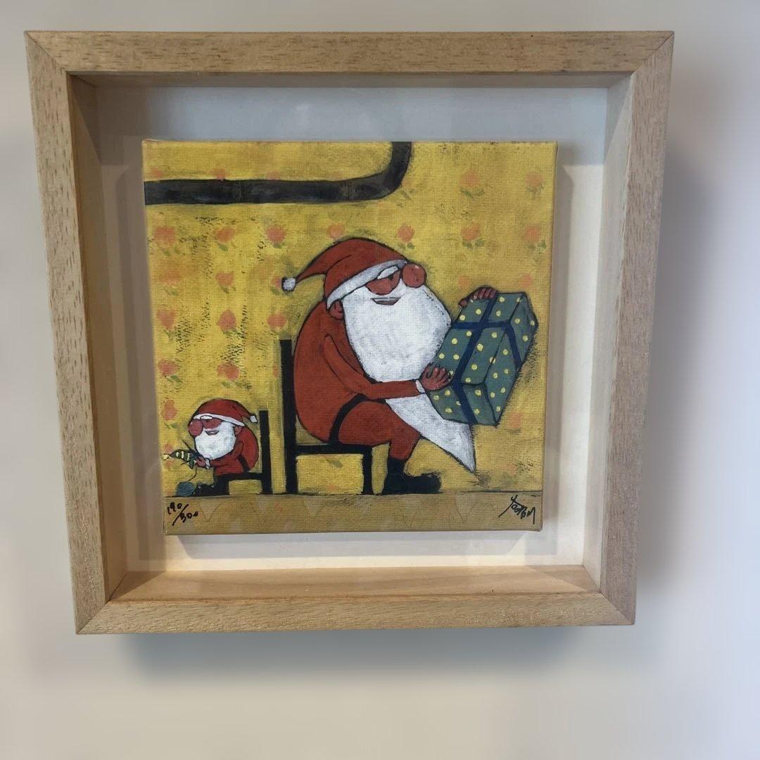 【貴重】絵本作家　谷口智則　サンタクロース 版画