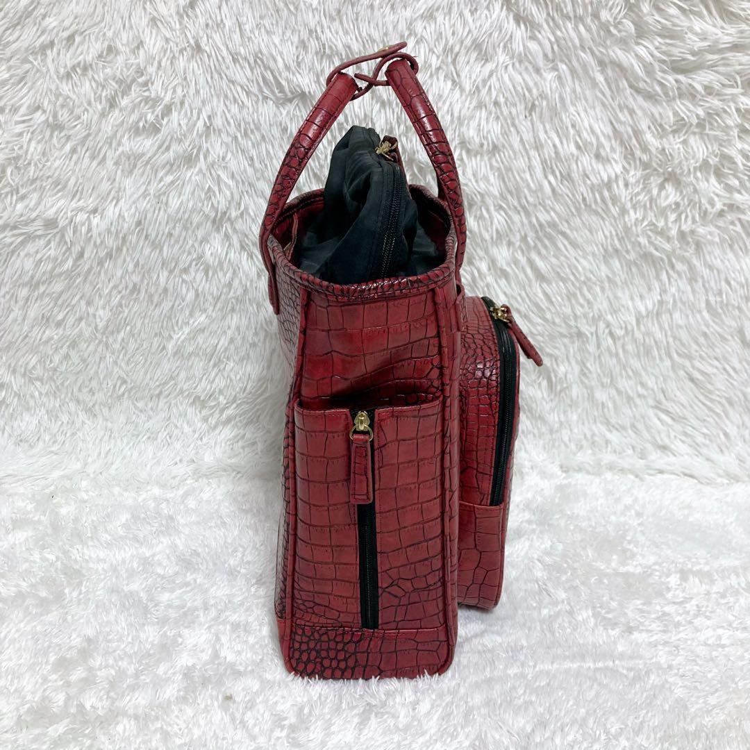 SWANY スワニー キャリーバッグ キャリー カート クロコ 型押し レッド