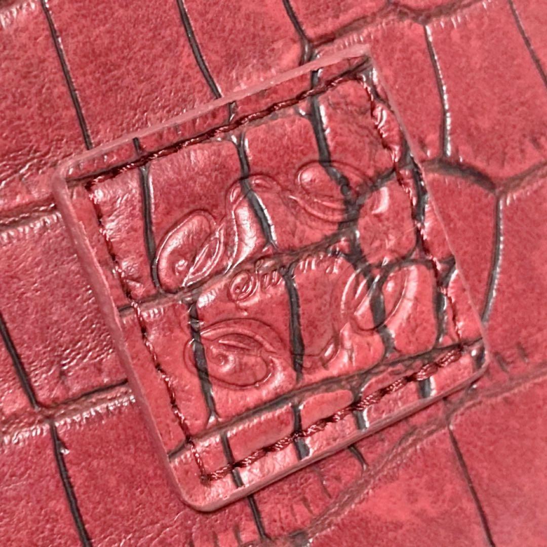 SWANY スワニー キャリーバッグ キャリー カート クロコ 型押し レッド