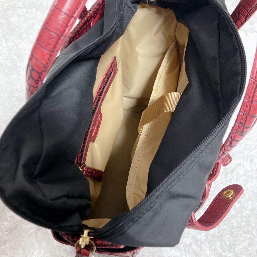 SWANY スワニー キャリーバッグ キャリー カート クロコ 型押し レッド