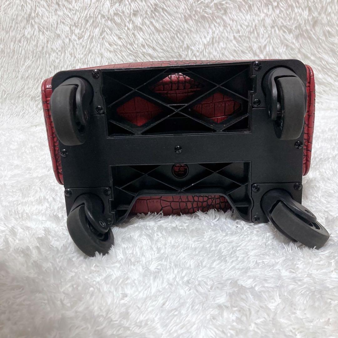 SWANY スワニー キャリーバッグ キャリー カート クロコ 型押し レッド