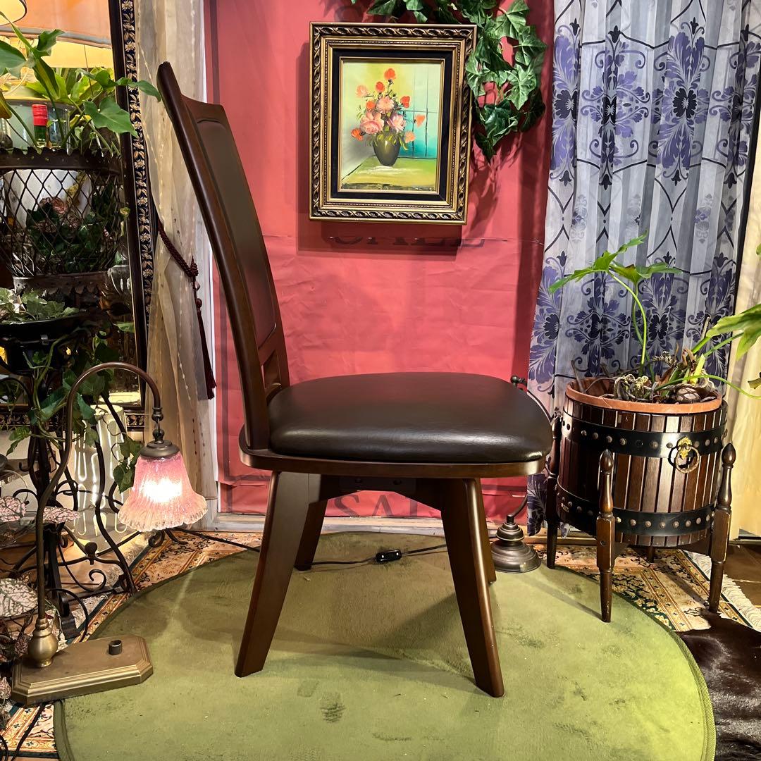 Sale ３６０度回転　無垢　ハイバックラウンドチェア