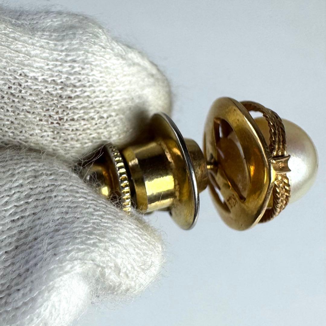 カフス　K18 真珠　18金