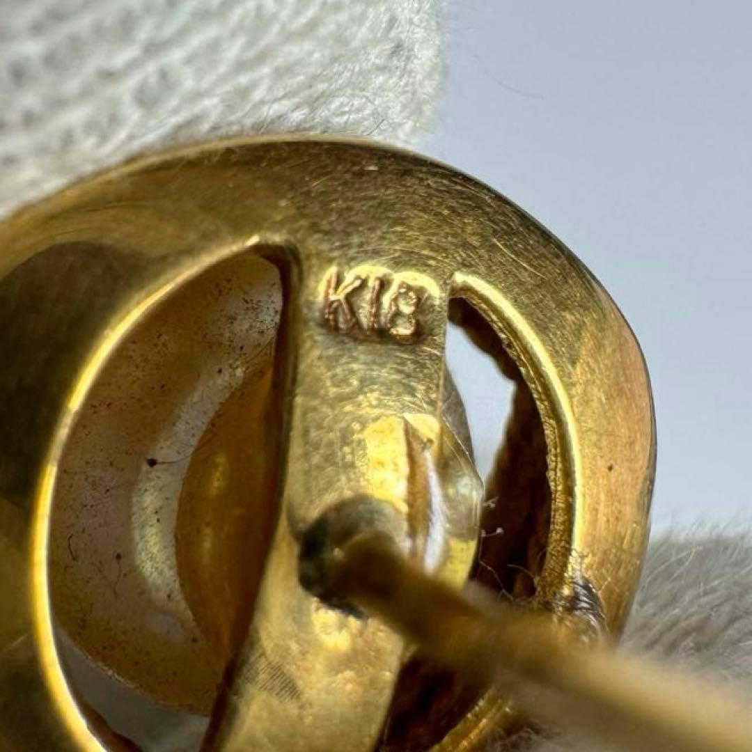 カフス　K18 真珠　18金