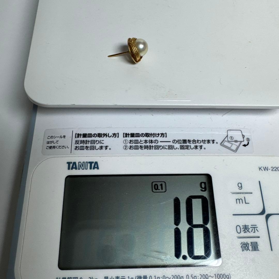 カフス　K18 真珠　18金