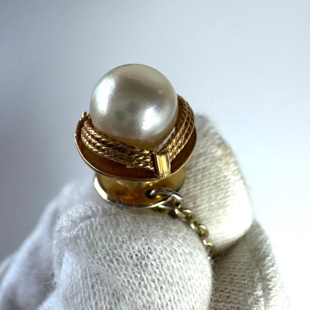 カフス　K18 真珠　18金