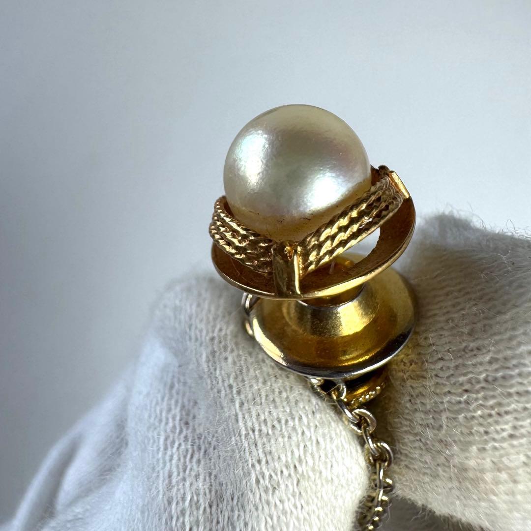 カフス　K18 真珠　18金