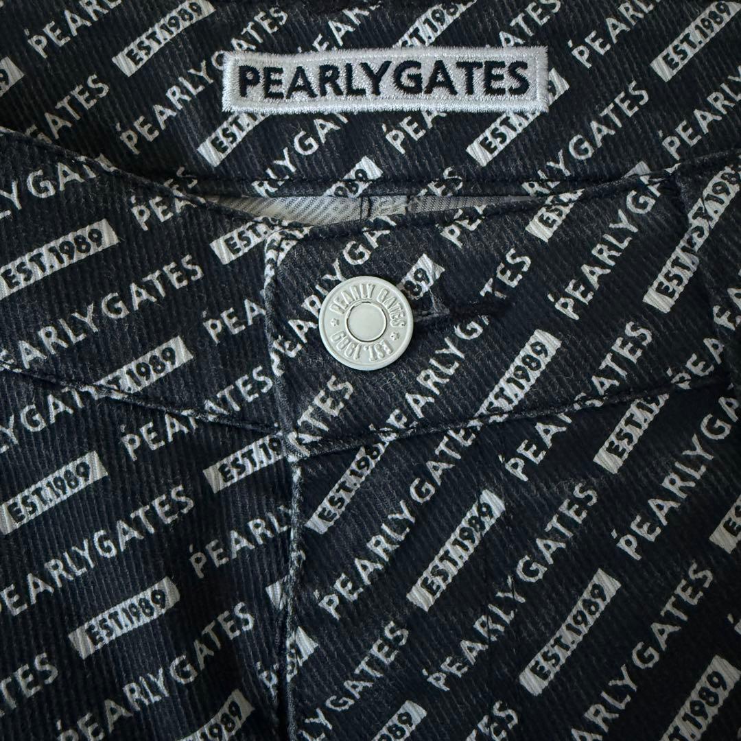 パーリーゲイツ　パンツ　総柄　L〜XL相当　紺　ネイビー　白　コットン素材　5