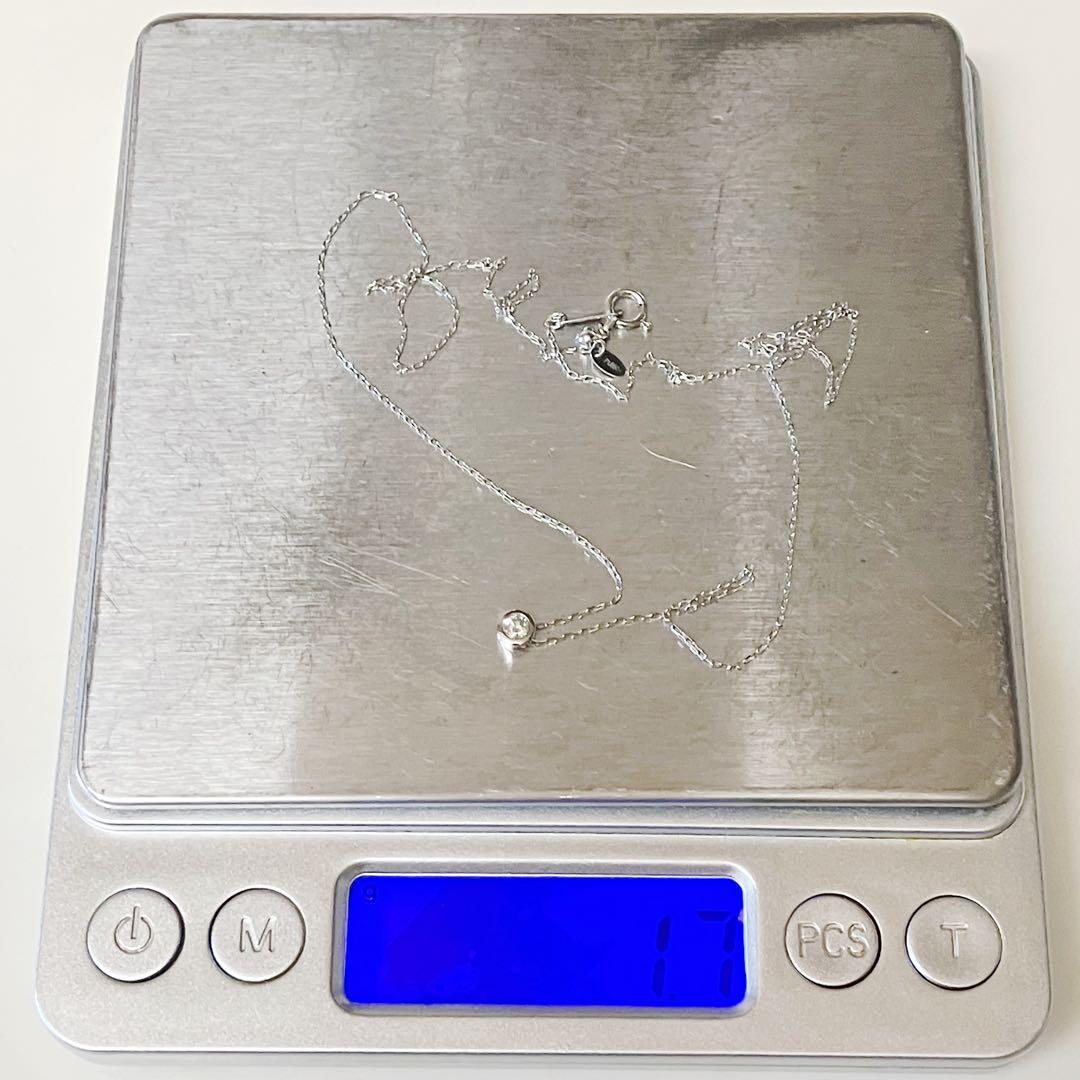 【明日削除】【新品】Pt950 Pt850 一粒ダイヤ　ネックレス スライド式