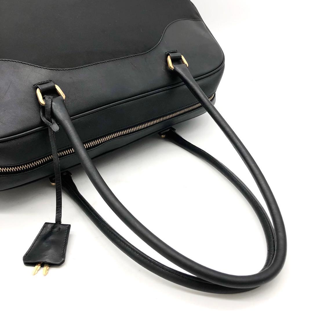 ✨美品✨プラダ ボーリングバッグ 三角ロゴ カデナ ナイロン レザー 切り替え