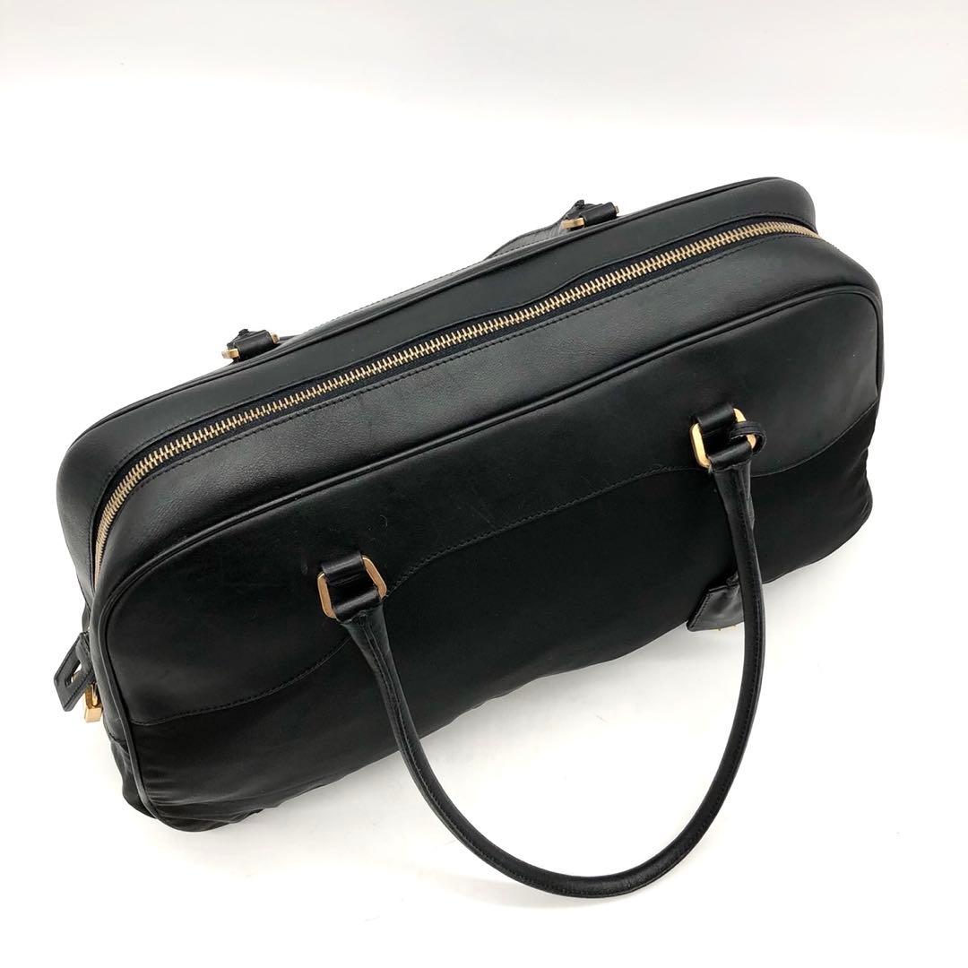 ✨美品✨プラダ ボーリングバッグ 三角ロゴ カデナ ナイロン レザー 切り替え