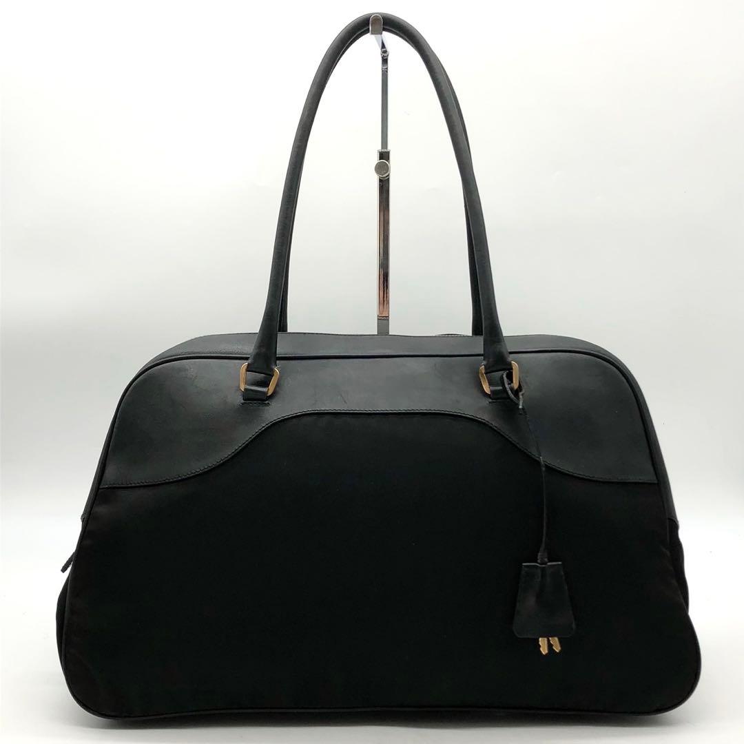 ✨美品✨プラダ ボーリングバッグ 三角ロゴ カデナ ナイロン レザー 切り替え