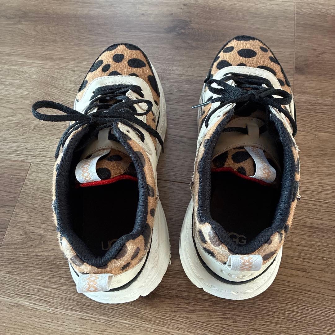 ヒョウ柄 スニーカー ベージュ/黒