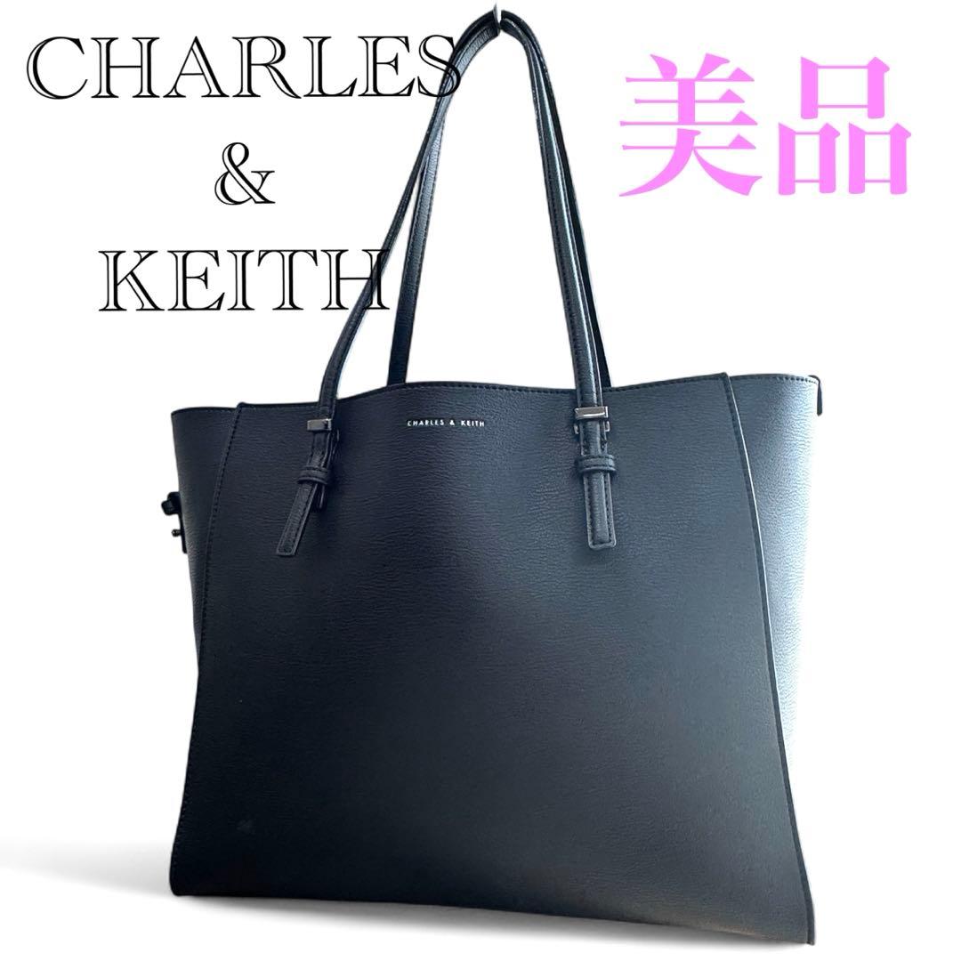【美品】CHARLES & KEITH✨ブラック ビジネス バッグ トート A4
