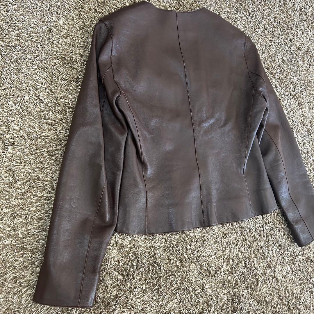 希少 ラルフローレン パープルレーベル レザー ジャケット ブラウン ラムレザー