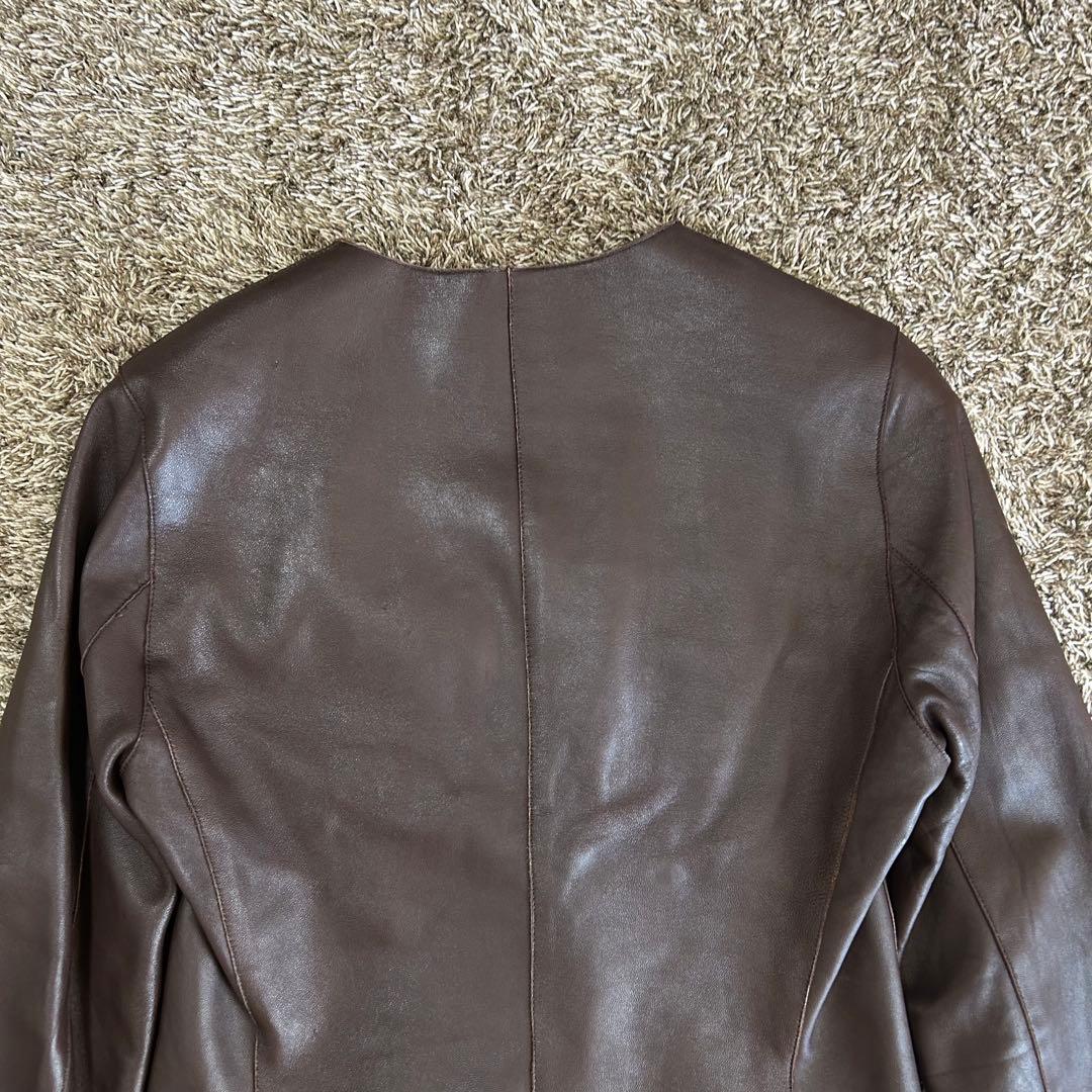 希少 ラルフローレン パープルレーベル レザー ジャケット ブラウン ラムレザー