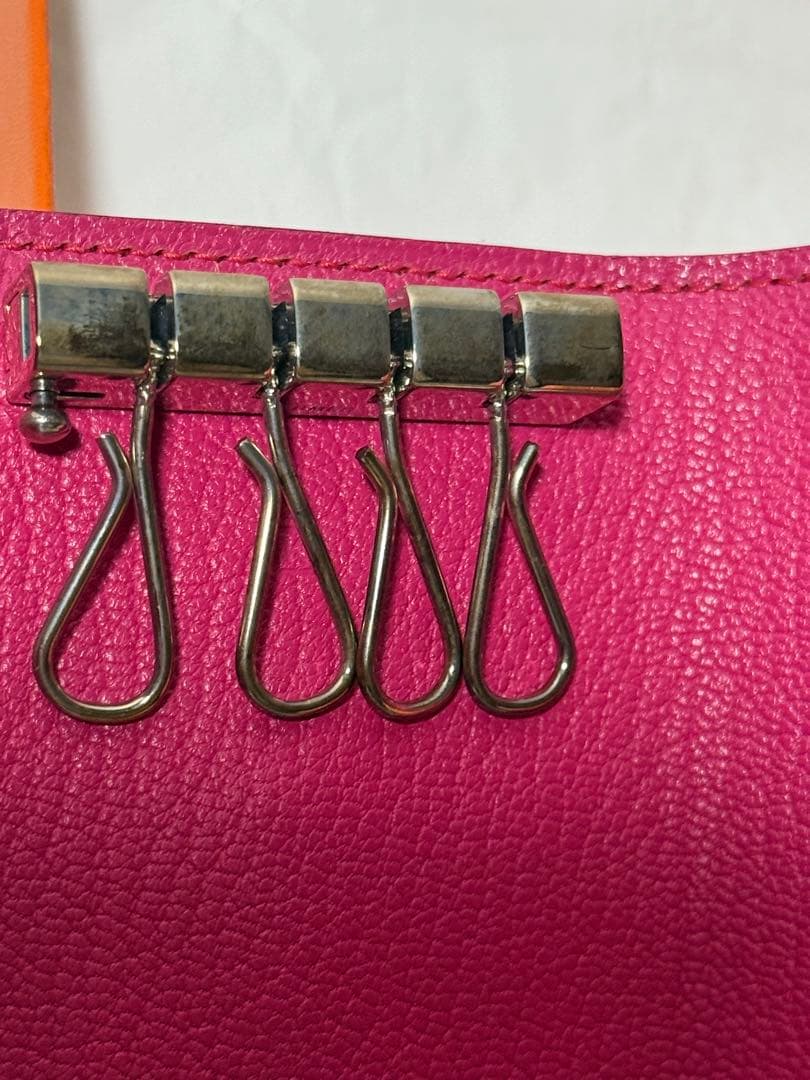 ビンテージ　美品！　エルメス　べアン　キーケース　4連　ピンク系