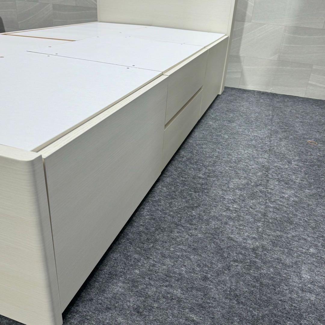 ニトリ シングル ベッドフレーム 収納付き フレームのみ 白 d3598