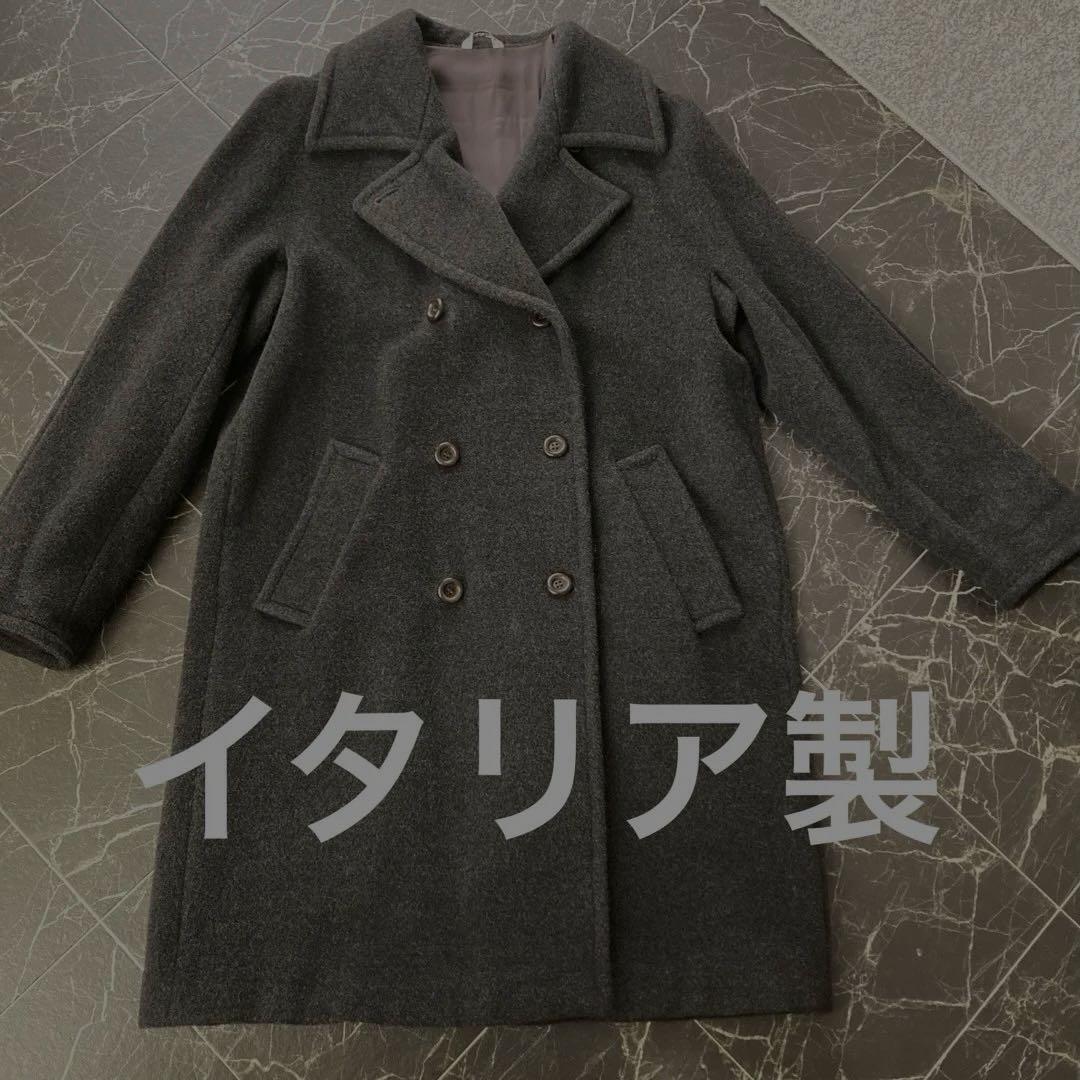 プリズマレイ　イタリア製ロングコート美品　ダークグレー　断捨離中