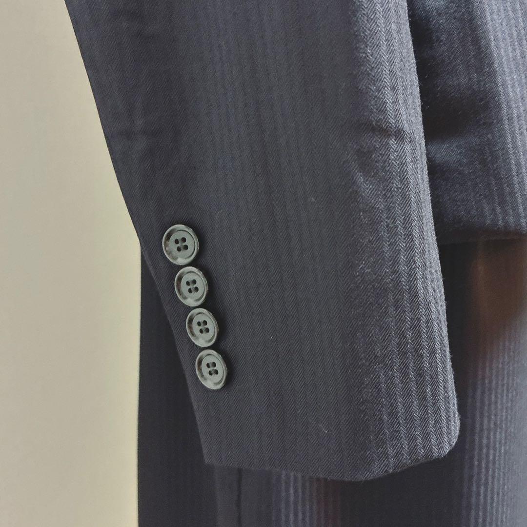 未使用　アンタイトル　スカートスーツ　シャドーストライプ　Jクオリティ　ウール