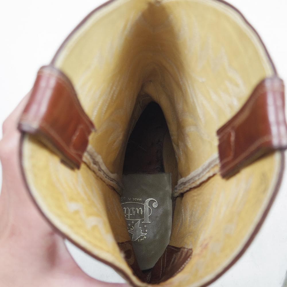 30cm Justin ウエスタンブーツ USA製 ヴィンテージ　P4176