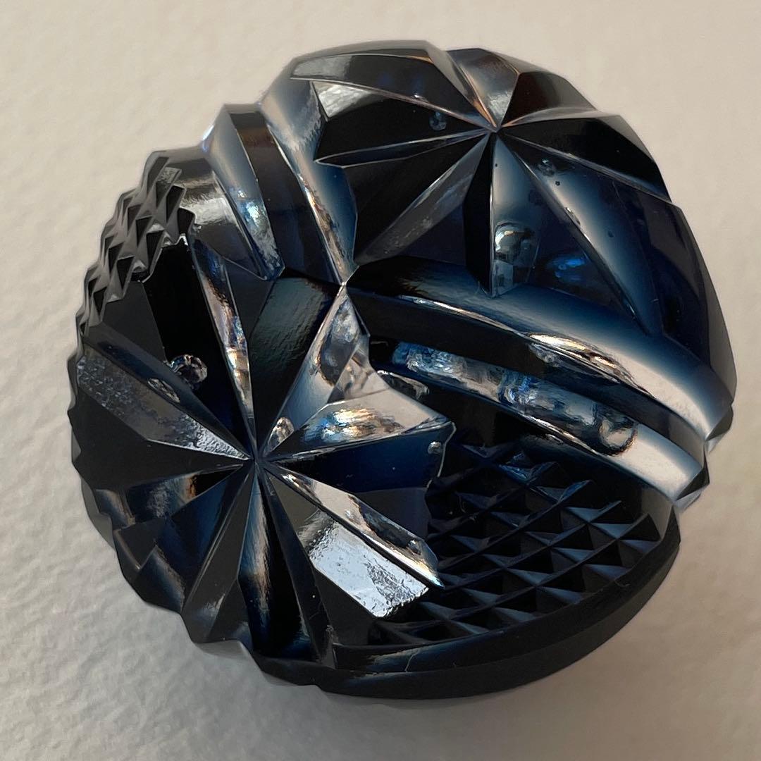 新品同様 薩摩切子 ペーパーウェイト 薩摩の雫 ブルー