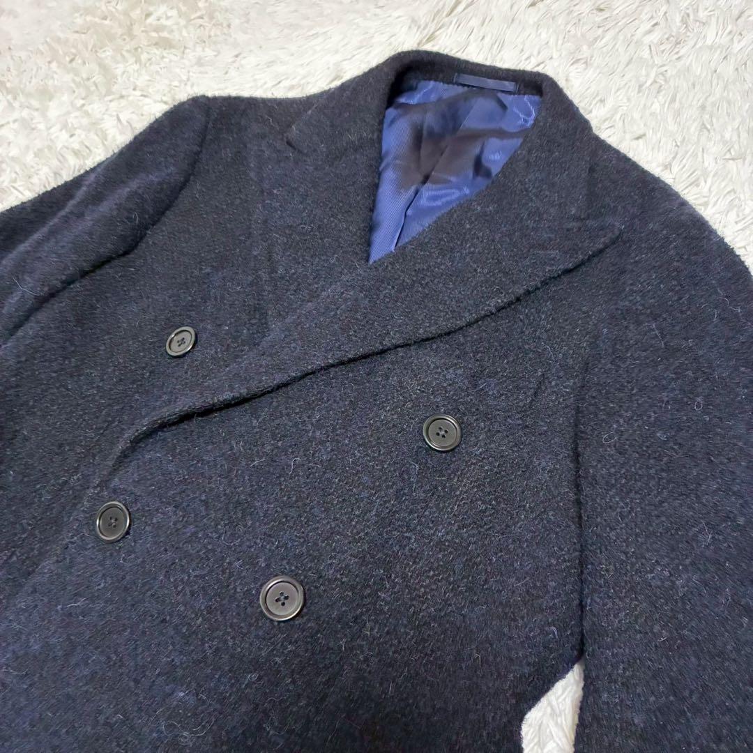 美品/L⭐️タリアトーレ Brilla コート　ダブル　ツイード　日本製　ネイビー