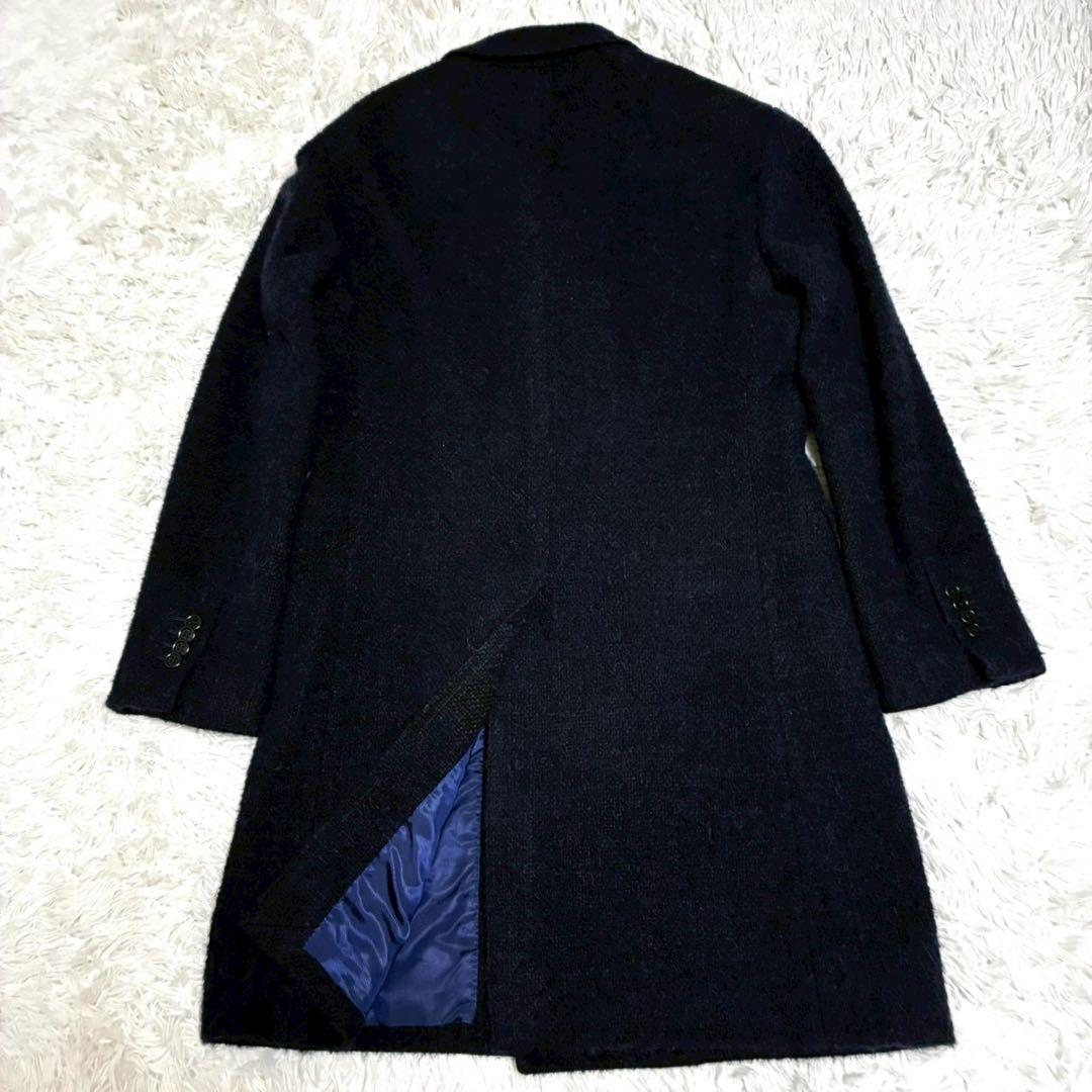美品/L⭐️タリアトーレ Brilla コート　ダブル　ツイード　日本製　ネイビー