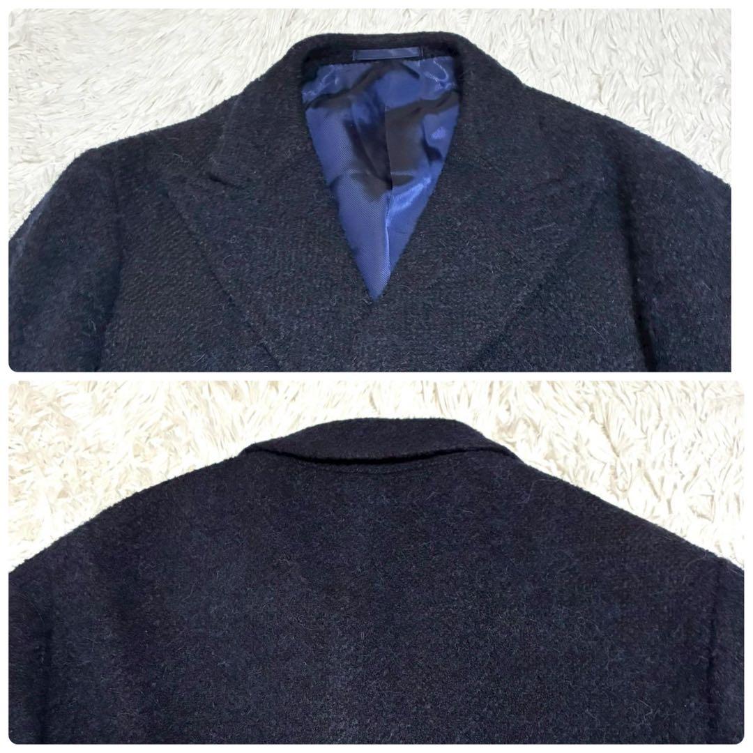 美品/L⭐️タリアトーレ Brilla コート　ダブル　ツイード　日本製　ネイビー