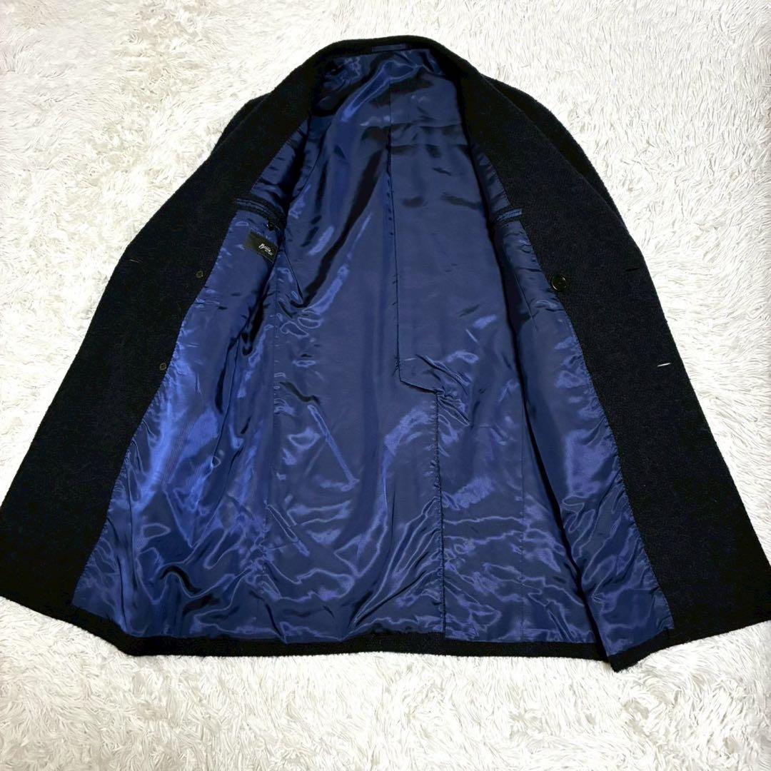 美品/L⭐️タリアトーレ Brilla コート　ダブル　ツイード　日本製　ネイビー