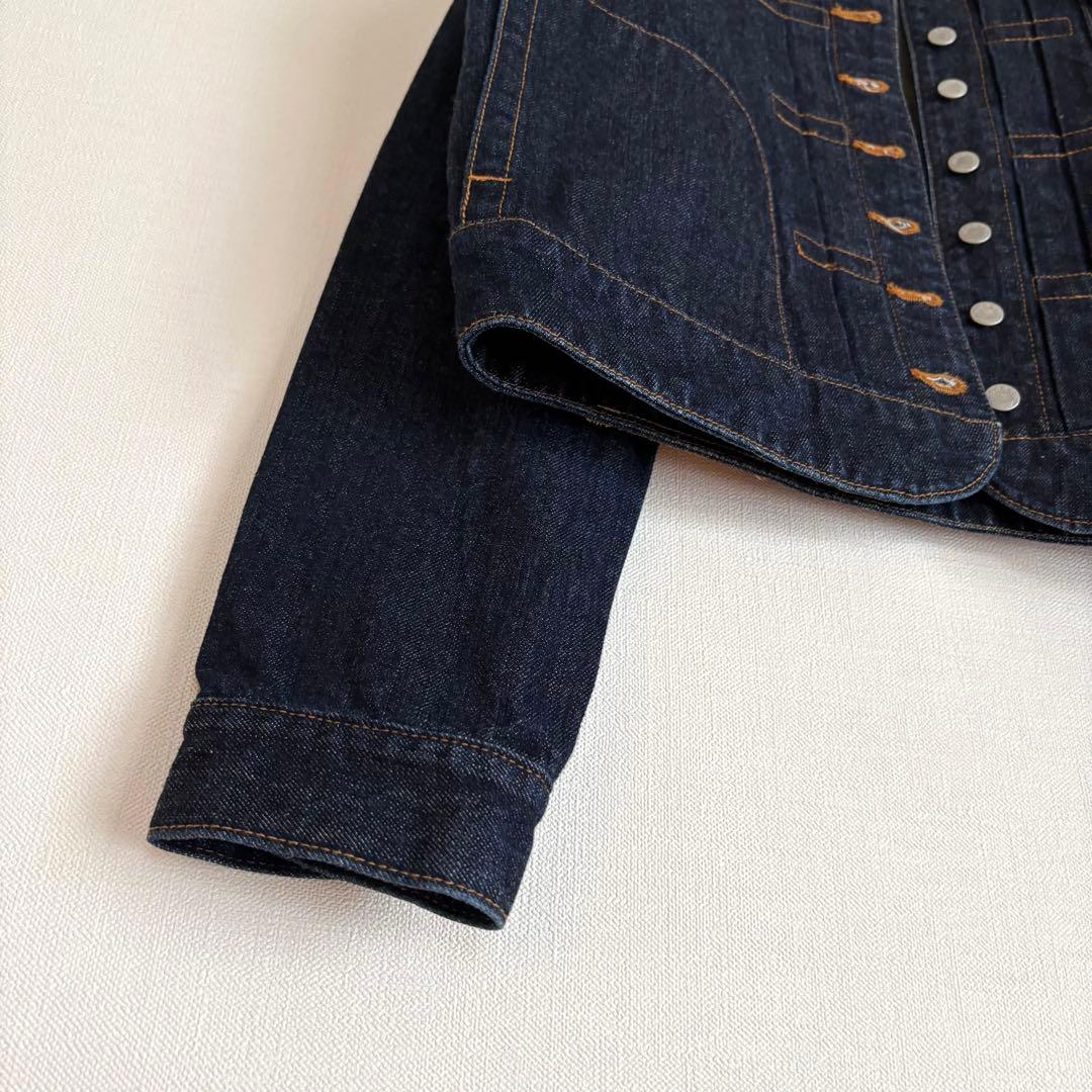 美品スースースー　スタンドカラーベーシックデニムジャケット　si-si-si