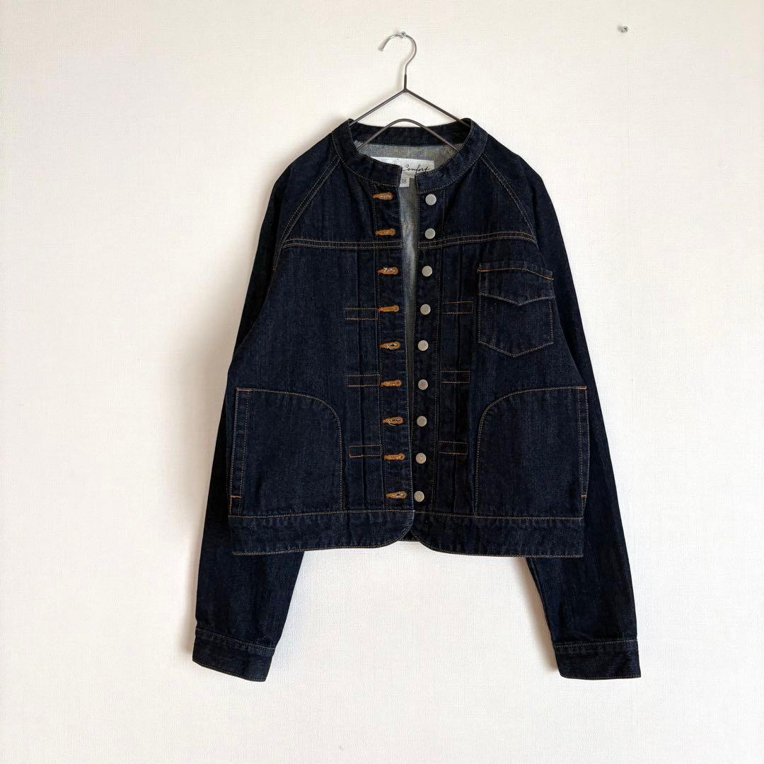 美品スースースー　スタンドカラーベーシックデニムジャケット　si-si-si
