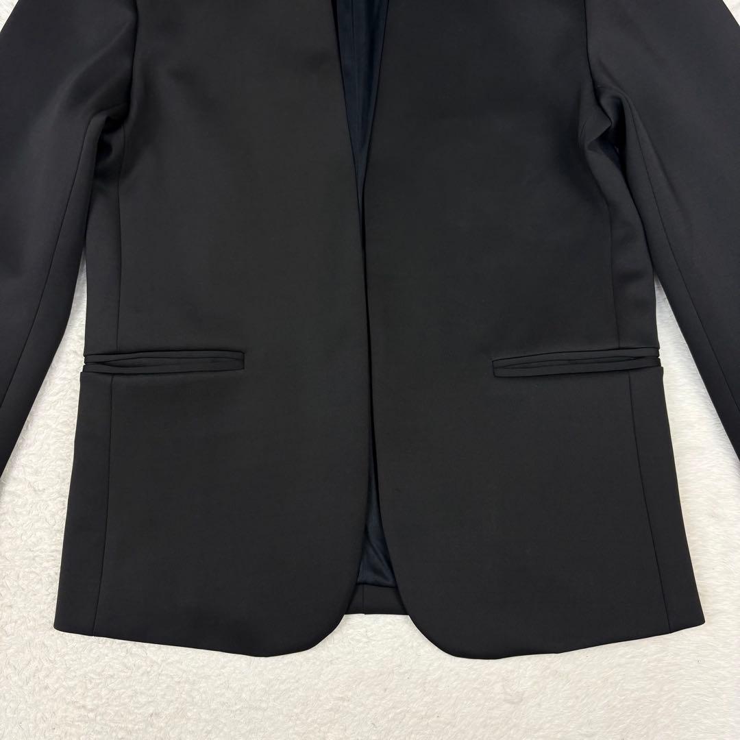 カンビオ リラックスポンチ ノーカラージャケット 上下 セットアップ 黒 M