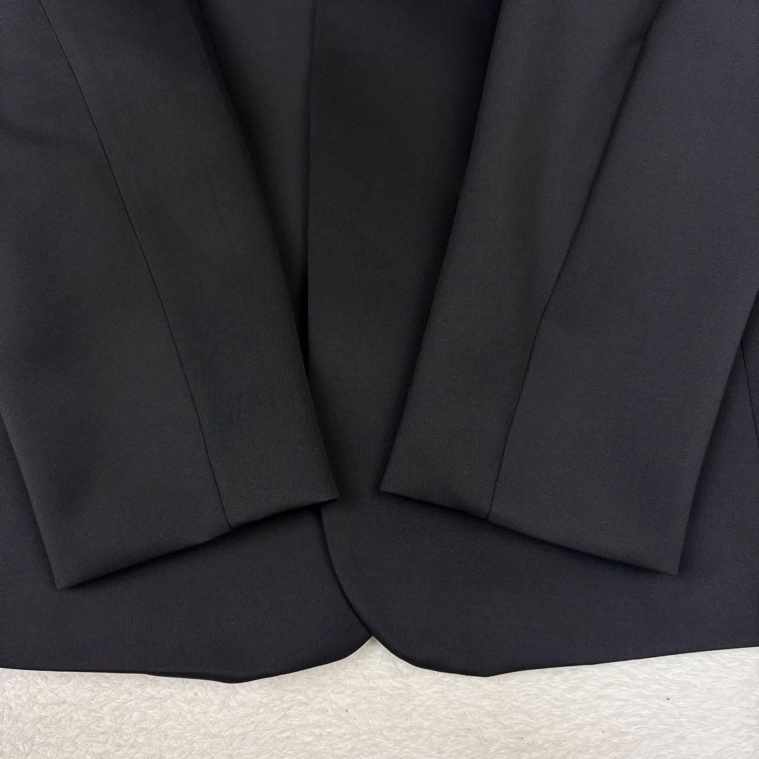 カンビオ リラックスポンチ ノーカラージャケット 上下 セットアップ 黒 M