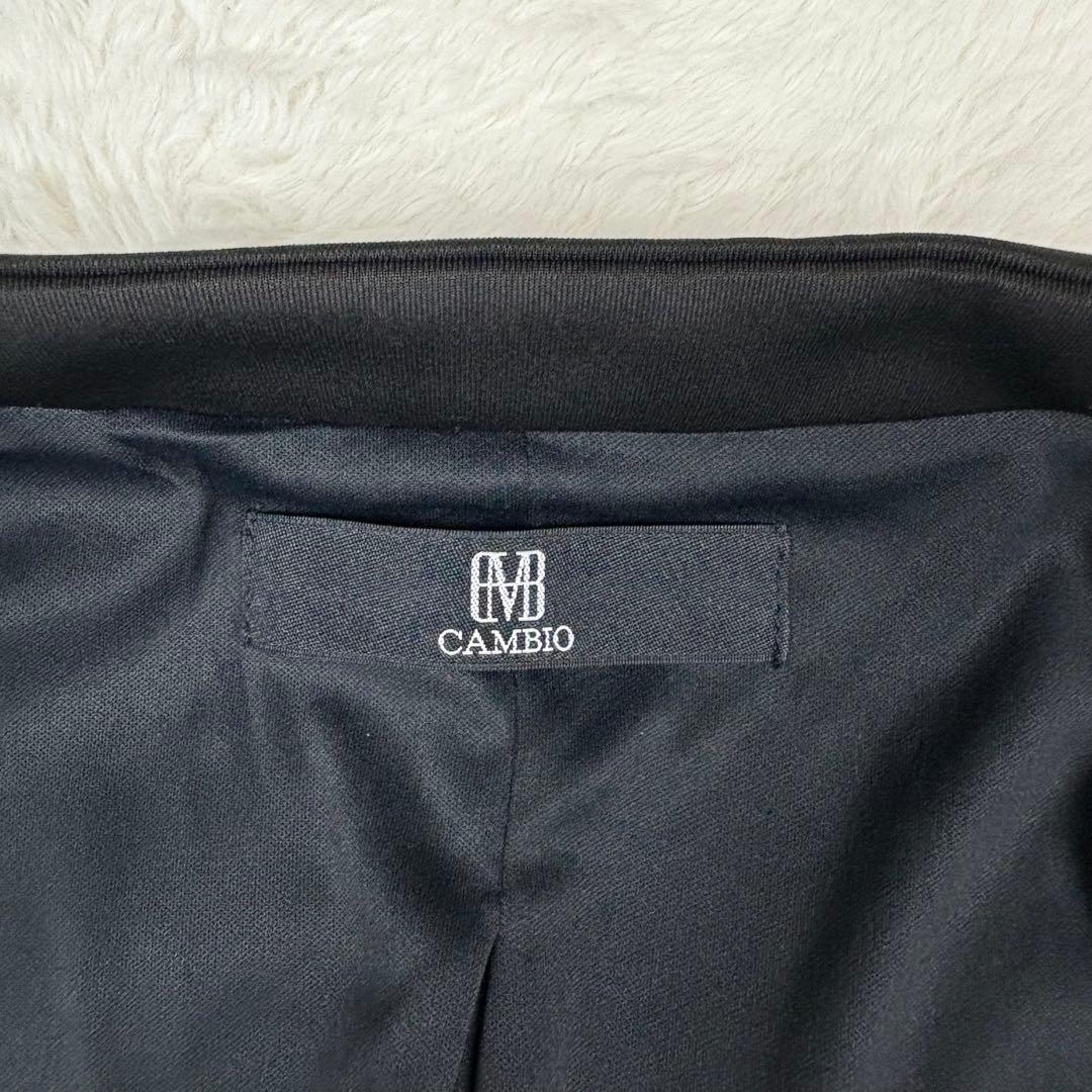 カンビオ リラックスポンチ ノーカラージャケット 上下 セットアップ 黒 M