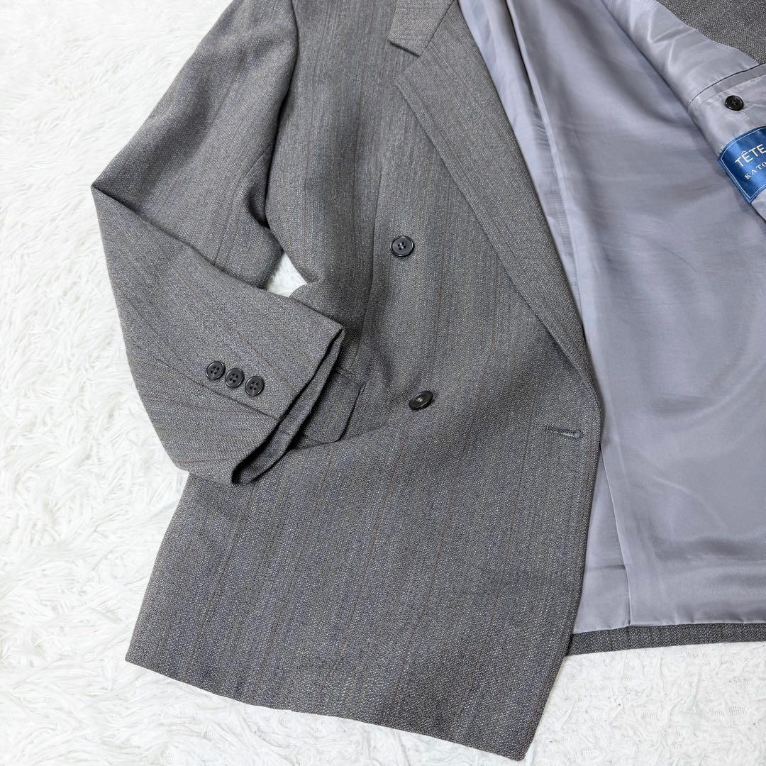 テットオム ダブルスーツ セットアップ 菅田将暉 灰 ストライプ　イタリア製