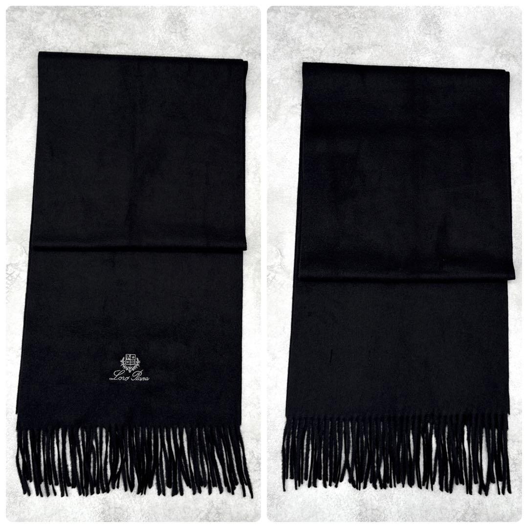 ロロ ピアーナ カシミヤ100% マフラー ストール ブラック イタリア製