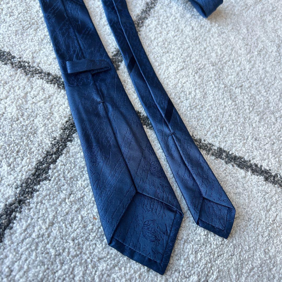 Berluti ベルルッティ　カリグラフィ　メンズネクタイネイビー　シルク100